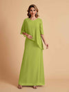 Elegant A-line Chiffon V-neck Mother of the Brides Dresses and Jacket