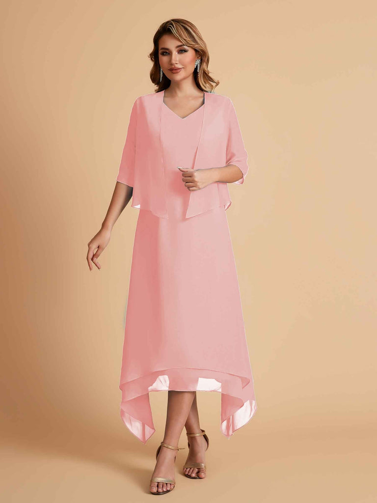 Elegant A-line Chiffon Short Sleeves Mother of the Brides Dresses Online