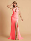 Sexy Mermaid One Shoulder Key Hole Long Bridesmaid Dresses Uk Slit