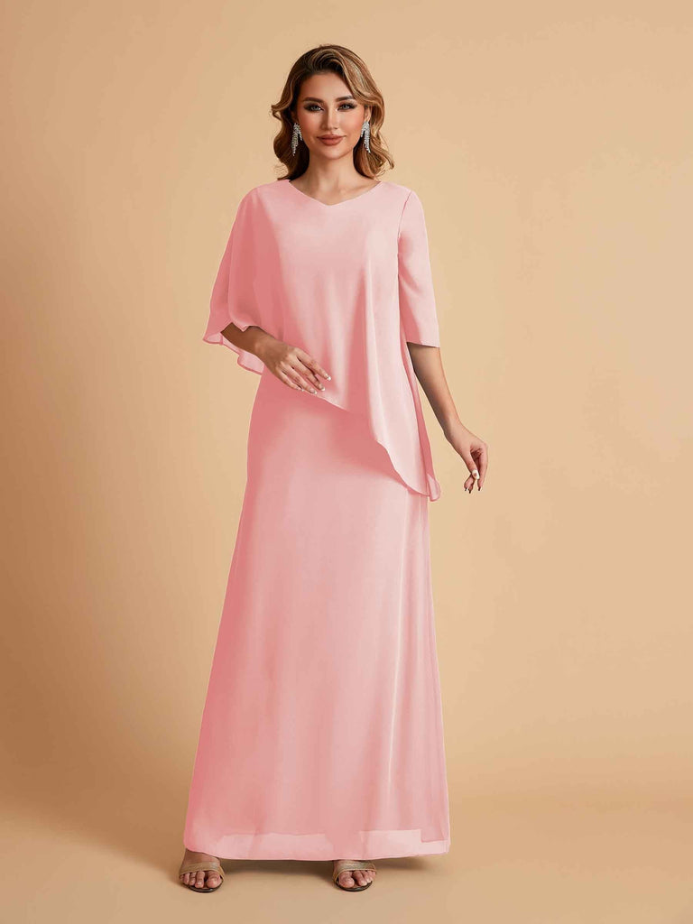 Elegant A-line Chiffon V-neck Mother of the Brides Dresses and Jacket