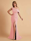 Elegant Chiffon Off The Shoulder Asymmetric Mermaid Mother of the Brides Dresses UK