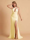 Sexy Mermaid One Shoulder Key Hole Long Bridesmaid Dresses Uk Slit