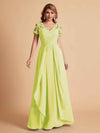 Chiffon Short Sleeves V-neck Lace Mother of the Brides Dresses UK