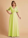 Elegant Chiffon Half Sleeves V-Neck Mother of the Brides Dresses UK Online
