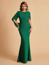 Elegant Mermaid Chiffon Half Sleeves Scoop Mother of the Brides Dresses Online