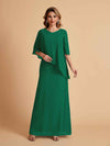 Elegant A-line Chiffon V-neck Mother of the Brides Dresses and Jacket
