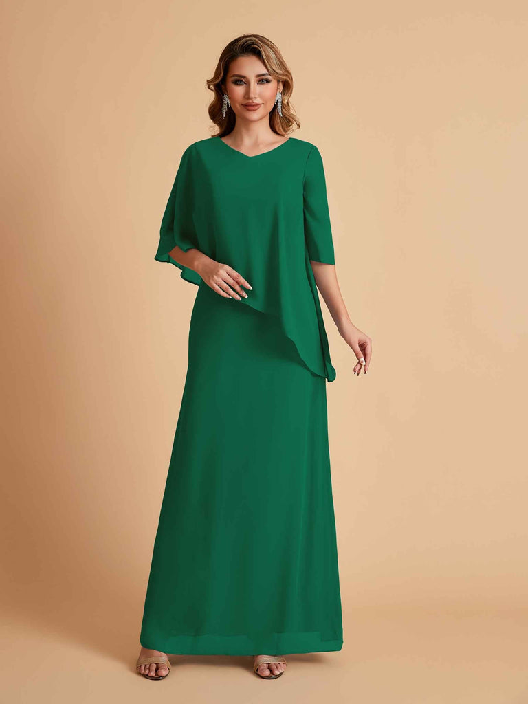 Elegant A-line Chiffon V-neck Mother of the Brides Dresses and Jacket