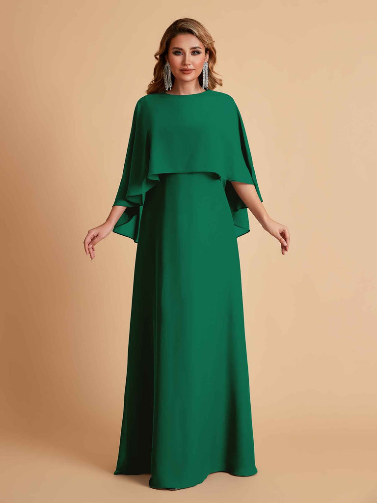 Elegant Chiffon Bat Sleeves A-line Mother of the Brides Dresses UK Online