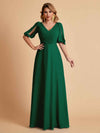 Elegant Chiffon Half Sleeves V-Neck Mother of the Brides Dresses UK Online