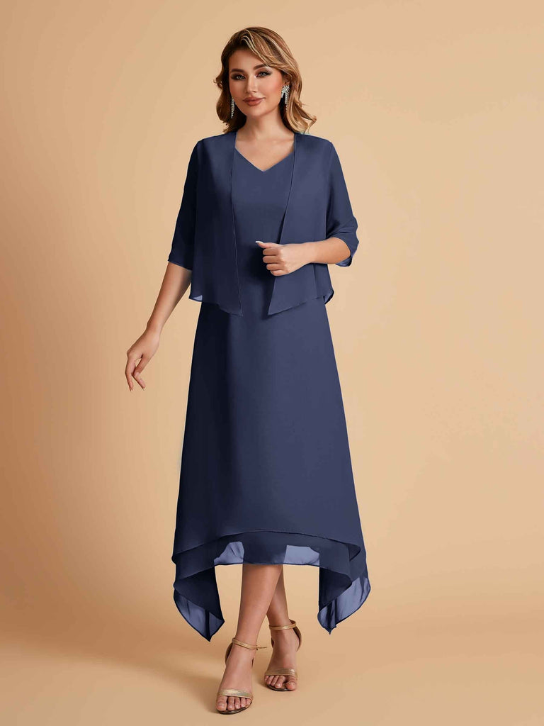 Elegant A-line Chiffon Short Sleeves Mother of the Brides Dresses Online
