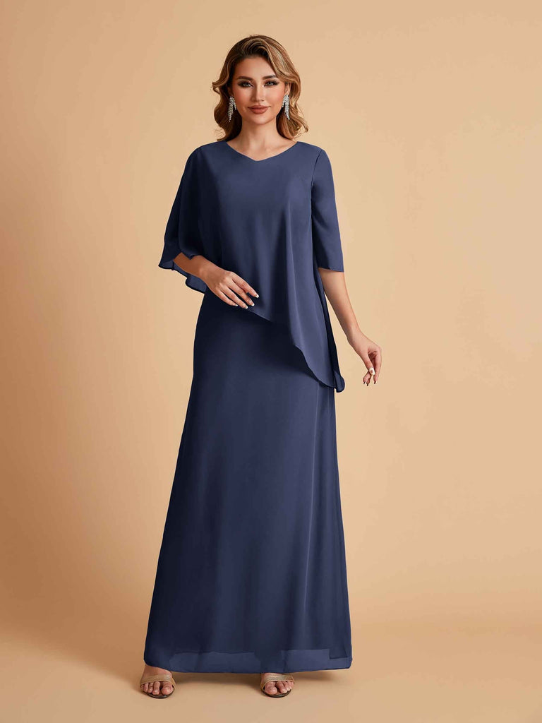 Elegant A-line Chiffon V-neck Mother of the Brides Dresses and Jacket