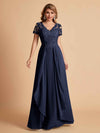 Chiffon Short Sleeves V-neck Lace Mother of the Brides Dresses UK