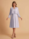 Elegant A-line Chiffon Jewel Lace Short Mother of the Brides Dresses Uk and Jacket