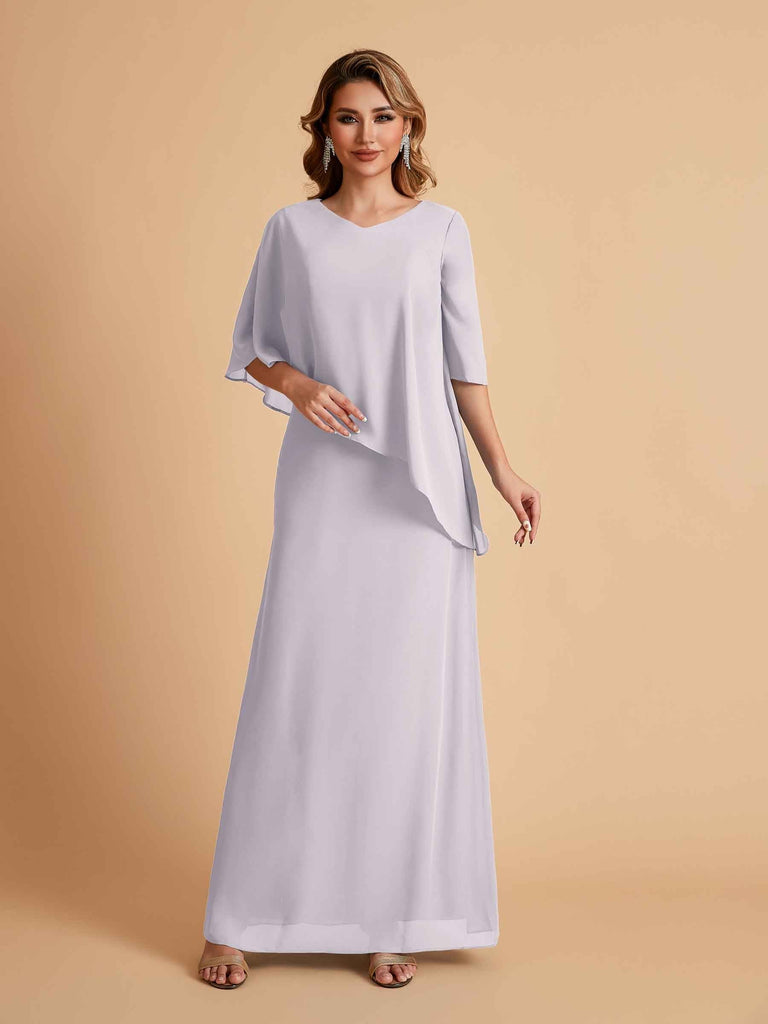 Elegant A-line Chiffon V-neck Mother of the Brides Dresses and Jacket