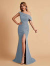 Elegant Chiffon Off The Shoulder Asymmetric Mermaid Mother of the Brides Dresses UK