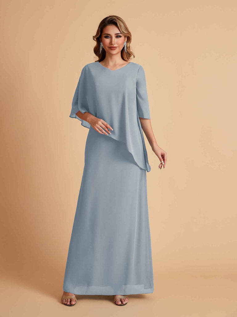 Elegant A-line Chiffon V-neck Mother of the Brides Dresses and Jacket