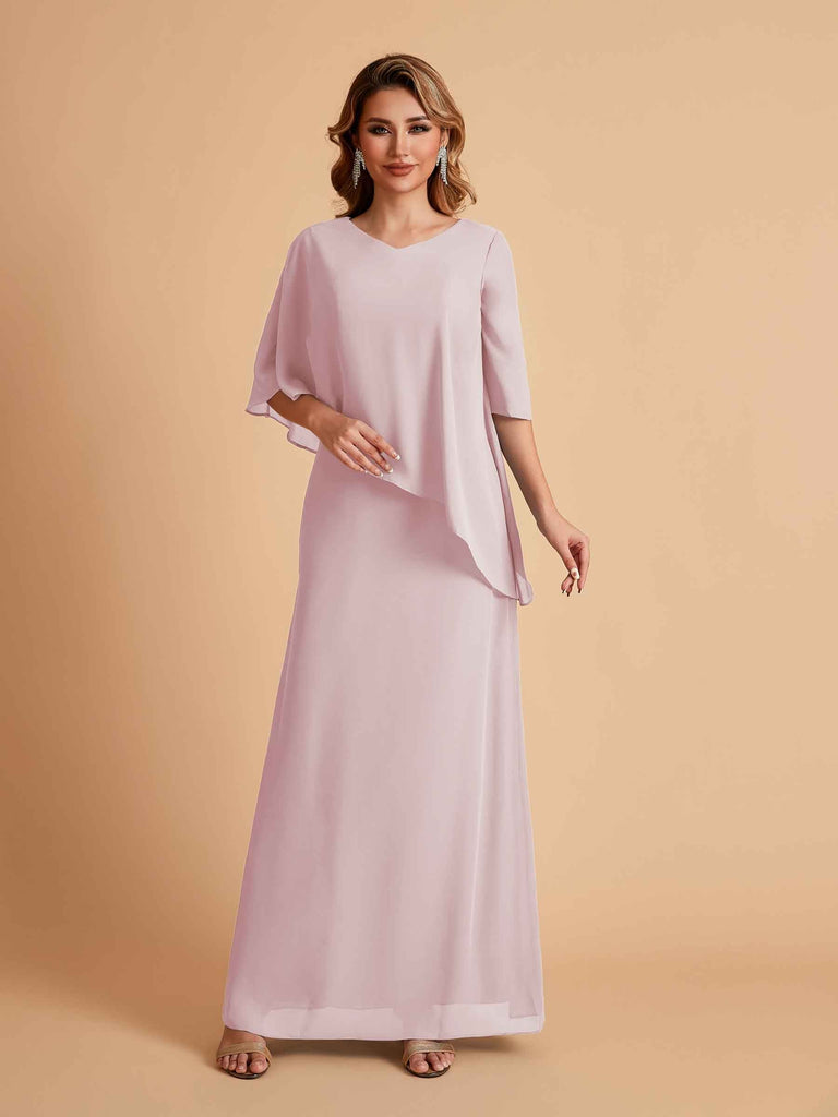 Elegant A-line Chiffon V-neck Mother of the Brides Dresses and Jacket