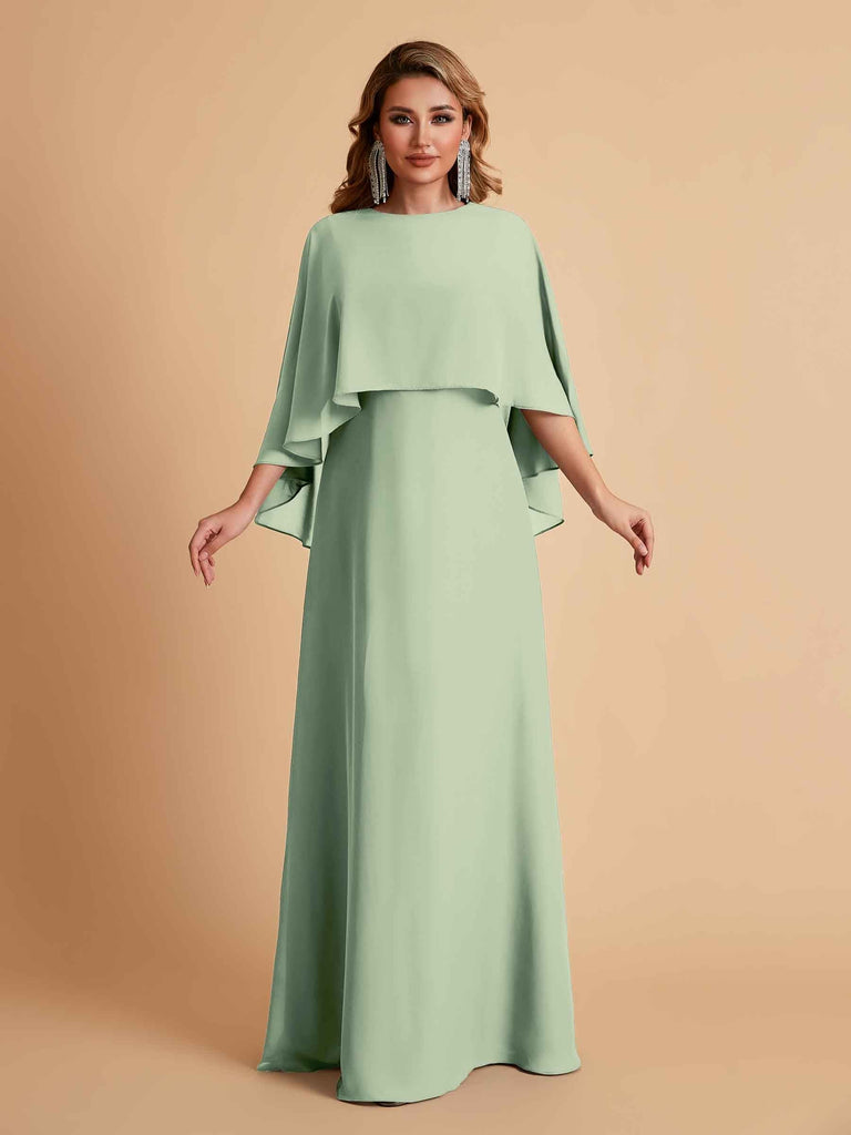 Elegant Chiffon Bat Sleeves A-line Mother of the Brides Dresses UK Online