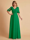 Elegant Chiffon Half Sleeves V-Neck Mother of the Brides Dresses UK Online