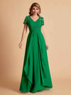 Chiffon Short Sleeves V-neck Lace Mother of the Brides Dresses UK