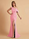 Elegant Chiffon Off The Shoulder Asymmetric Mermaid Mother of the Brides Dresses UK