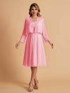 Elegant A-line Chiffon Jewel Lace Short Mother of the Brides Dresses Uk and Jacket