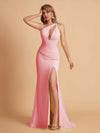 Sexy Mermaid One Shoulder Key Hole Long Bridesmaid Dresses Uk Slit
