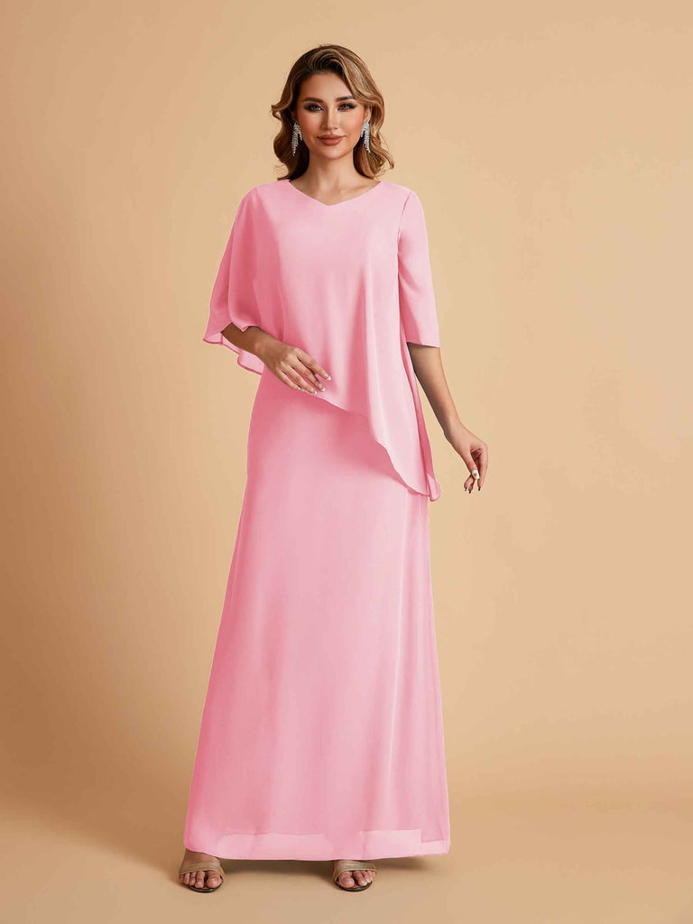 Elegant A-line Chiffon V-neck Mother of the Brides Dresses and Jacket