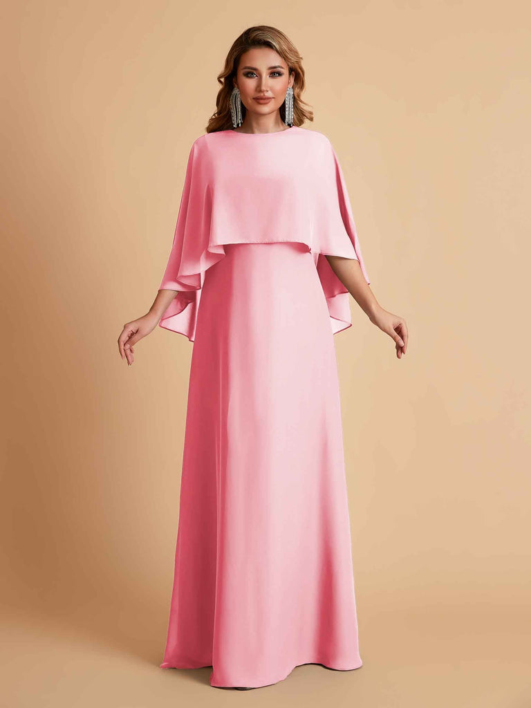 Elegant Chiffon Bat Sleeves A-line Mother of the Brides Dresses UK Online