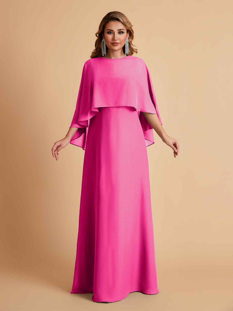 Elegant Chiffon Bat Sleeves A-line Mother of the Brides Dresses UK Online