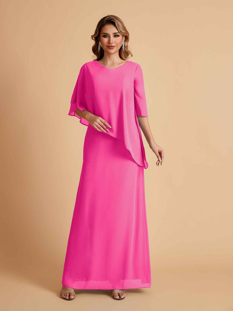 Elegant A-line Chiffon V-neck Mother of the Brides Dresses and Jacket