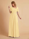 Elegant A-Line Chiffon Short Sleeves V-Neck Mother of the Brides Dresses Online