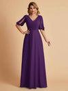 Elegant Chiffon Half Sleeves V-Neck Mother of the Brides Dresses UK Online