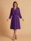 Elegant A-line Chiffon Jewel Lace Short Mother of the Brides Dresses Uk and Jacket