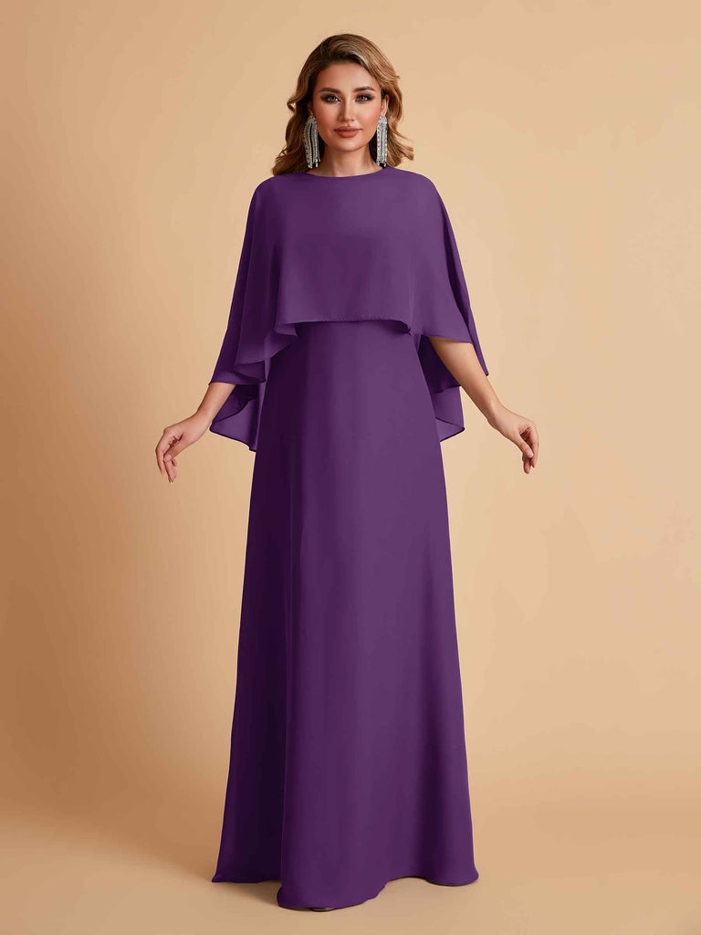 Elegant Chiffon Bat Sleeves A-line Mother of the Brides Dresses UK Online