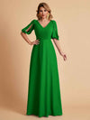 Elegant Chiffon Half Sleeves V-Neck Mother of the Brides Dresses UK Online