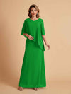 Elegant A-line Chiffon V-neck Mother of the Brides Dresses and Jacket