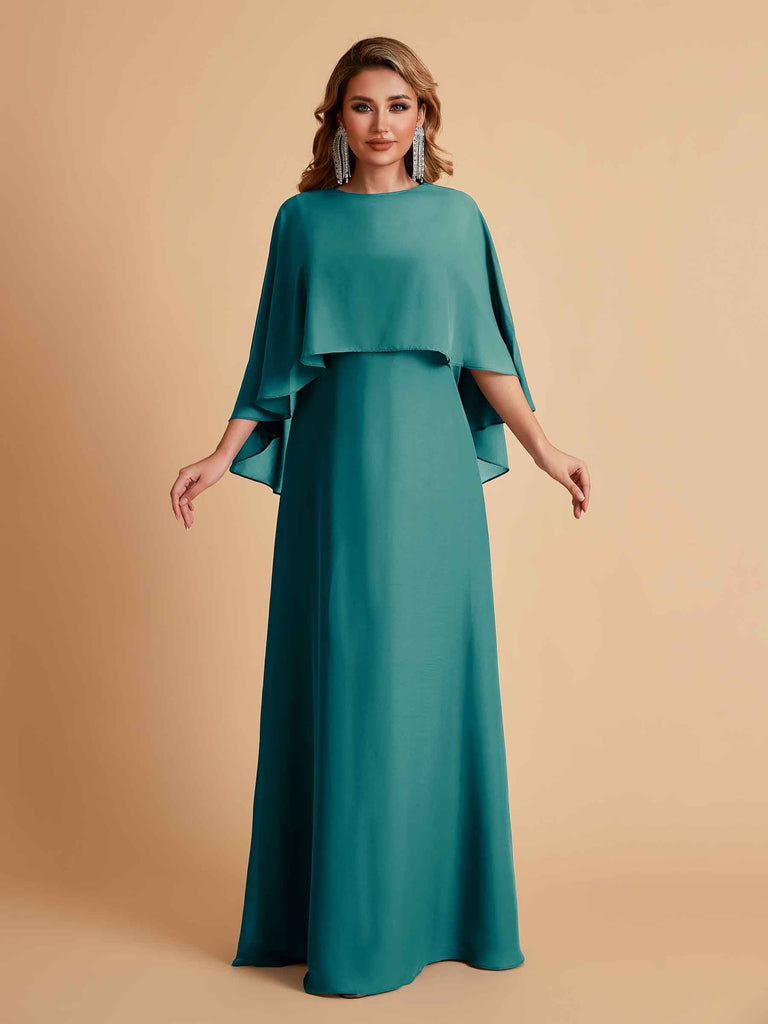 Elegant Chiffon Bat Sleeves A-line Mother of the Brides Dresses UK Online
