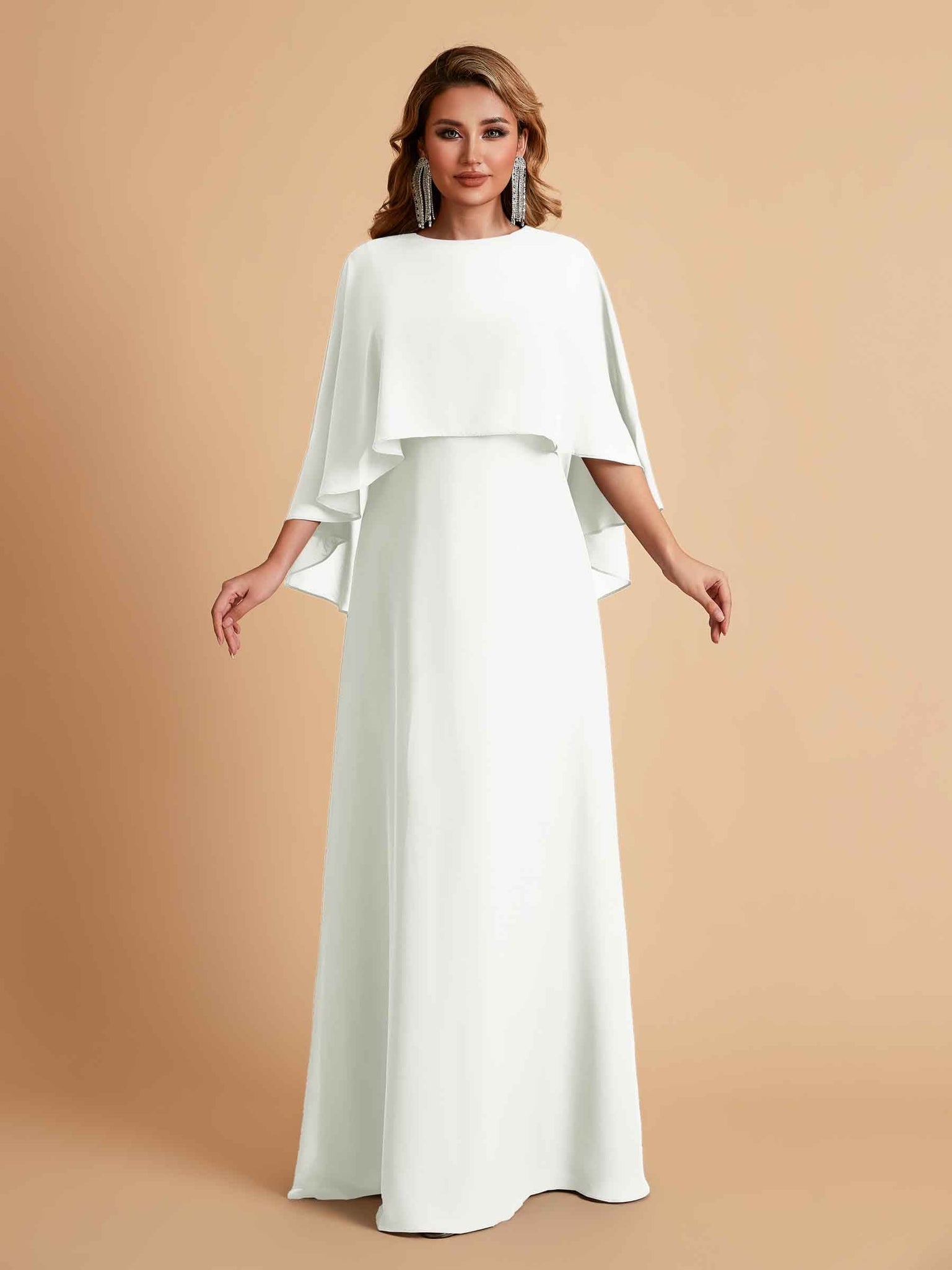 Elegant Chiffon Bat Sleeves A-line Mother of the Brides Dresses UK Online