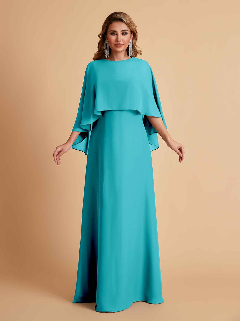 Elegant Chiffon Bat Sleeves A-line Mother of the Brides Dresses UK Online