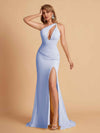Sexy Mermaid One Shoulder Key Hole Long Bridesmaid Dresses Uk Slit