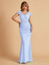 Elegant Mermaid Chiffon Cap Sleeves V-Neck Lace Mother of the Brides Dresses Online UK