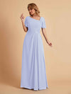Elegant A-Line Chiffon Short Sleeves V-Neck Mother of the Brides Dresses Online