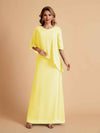 Elegant A-line Chiffon V-neck Mother of the Brides Dresses and Jacket
