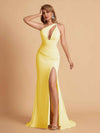 Sexy Mermaid One Shoulder Key Hole Long Bridesmaid Dresses Uk Slit