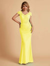 Elegant Mermaid Chiffon Cap Sleeves V-Neck Lace Mother of the Brides Dresses Online UK