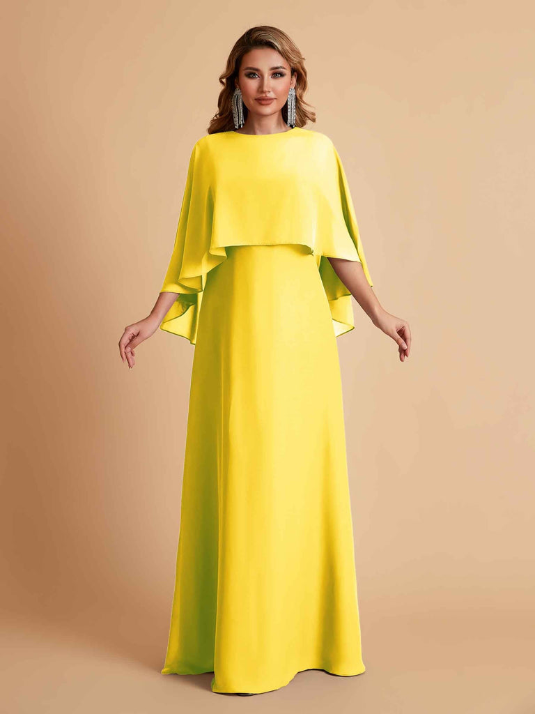 Elegant Chiffon Bat Sleeves A-line Mother of the Brides Dresses UK Online