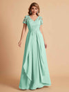 Chiffon Short Sleeves V-neck Lace Mother of the Brides Dresses UK