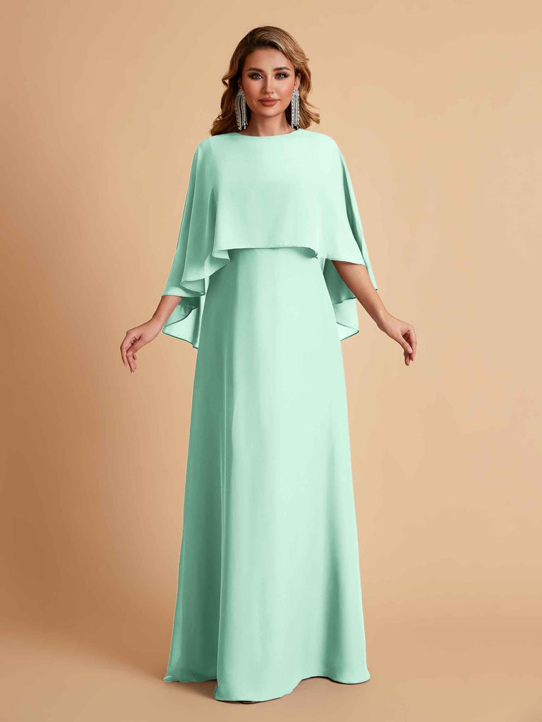 Elegant Chiffon Bat Sleeves A-line Mother of the Brides Dresses UK Online