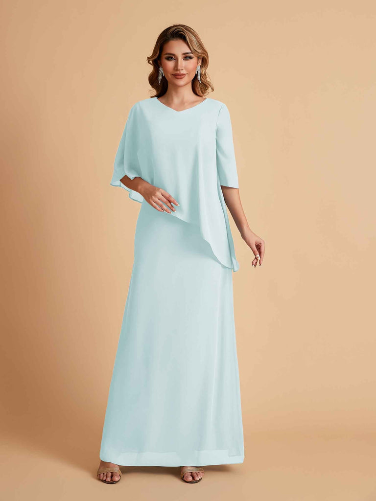Elegant A-line Chiffon V-neck Mother of the Brides Dresses and Jacket
